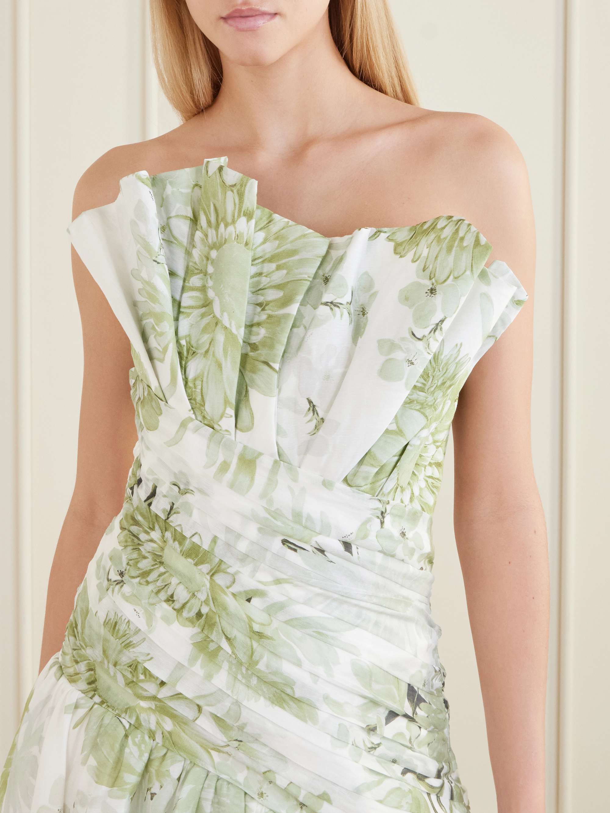 aje green floral dress Zorina Tie Midi Dress-NATIVE GUMNUT FLORAL / 4 main image 0