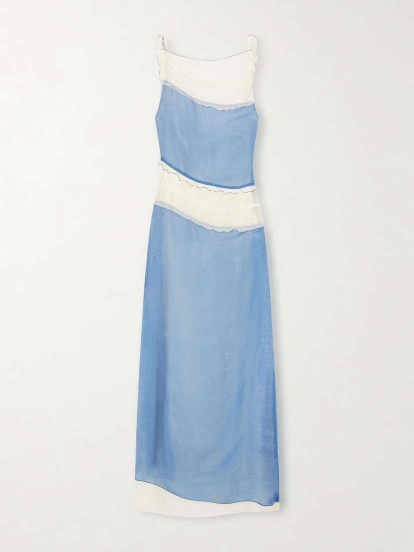 SIR. Aurelia Paneled Chiffon Midi Dress