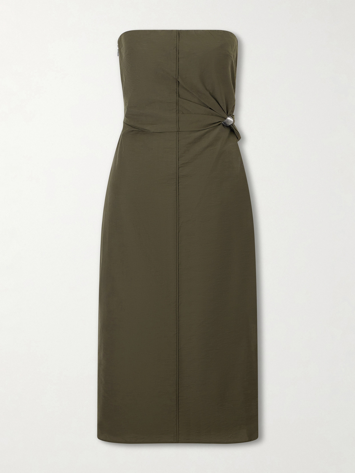 Sir Sorel Strapless Cotton-blend Midi Dress In Green