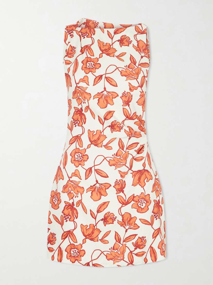 SIR. Chloe Floral-print Linen-blend Mini Dress