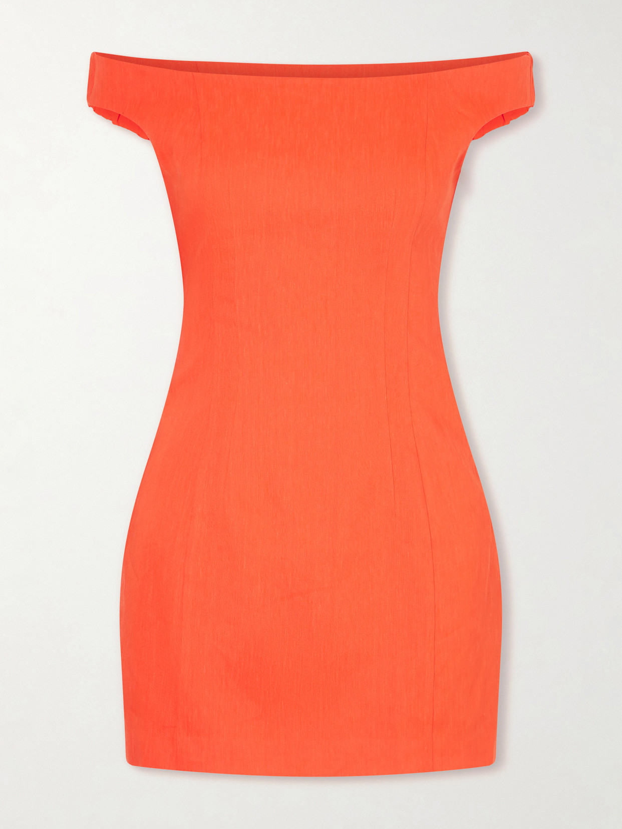 Sir Elodie Off-shoulder Linen-blend Mini Dress In Red