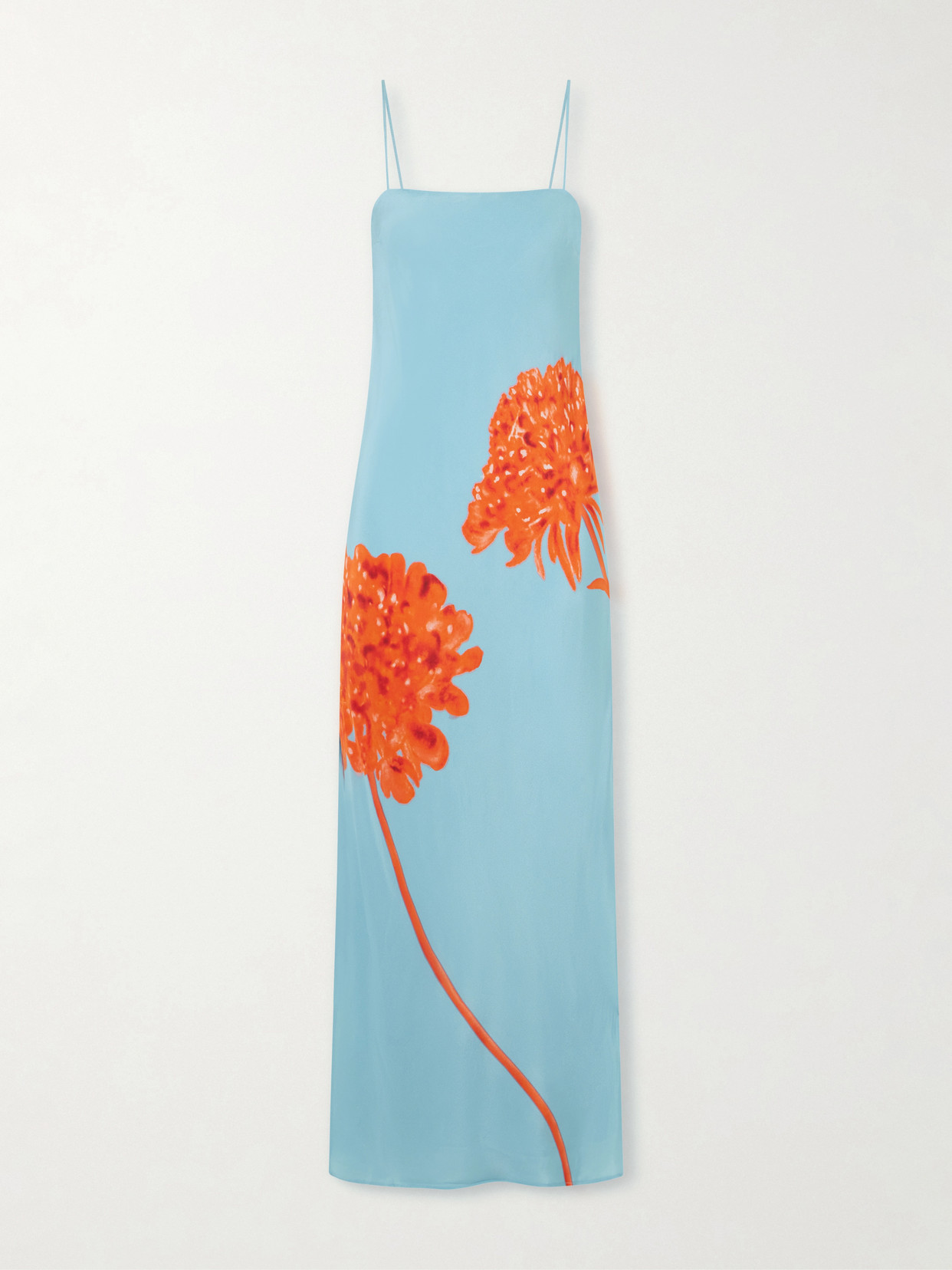 Sir Amelie Floral-print Silk-crepe Maxi Dress In Blue
