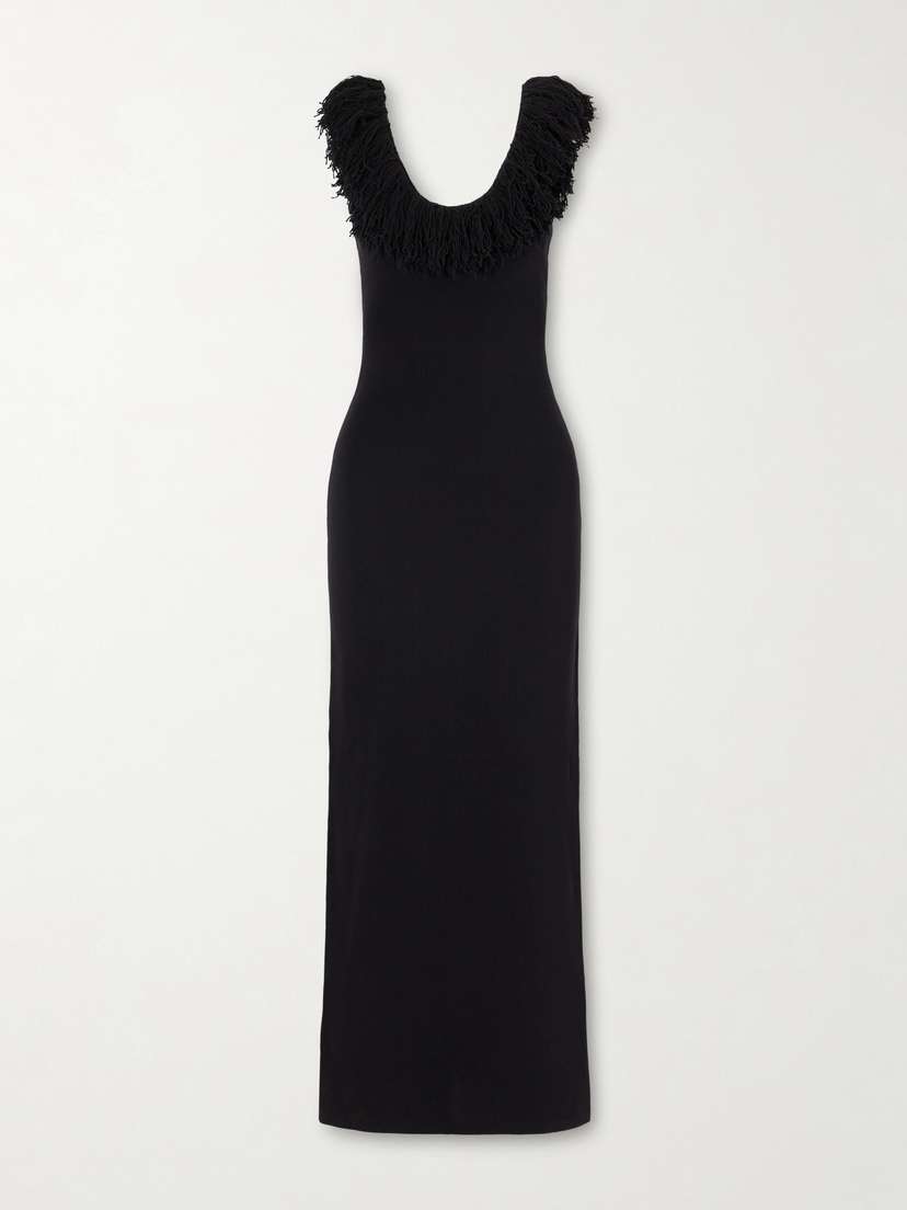 SIR. Marcelline Fringed Stretch-knit Maxi Dress