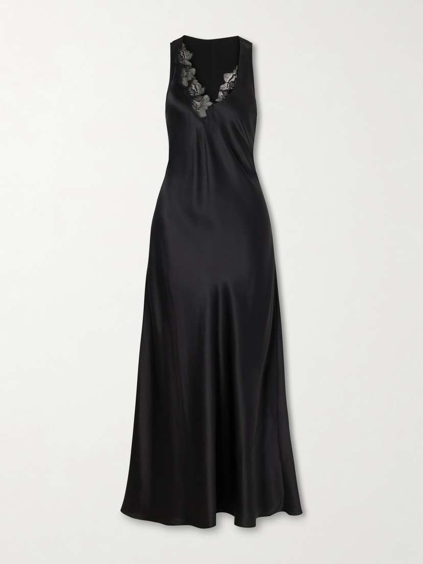 SIR. Montparnasse Lace-trimmed Silk-satin Gown