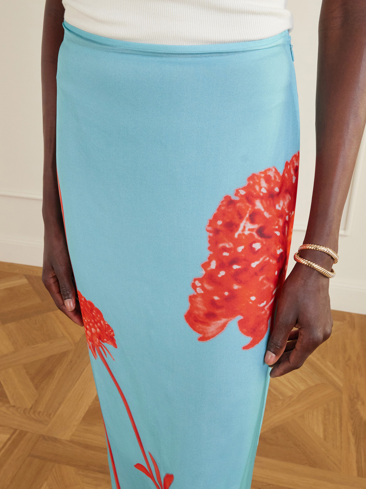 . - Amelie Floral-Printed Silk-Chiffon Midi