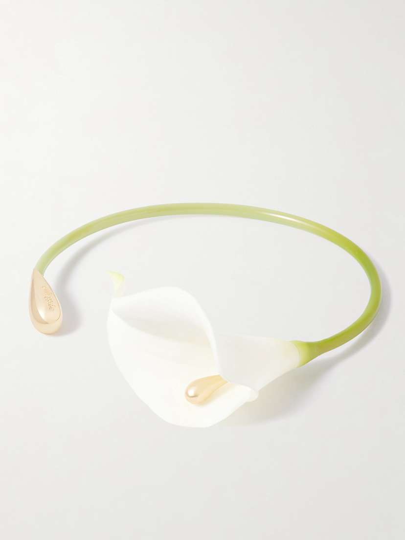 Cult Gaia Calla Vine Tpu And Gold-tone Choker