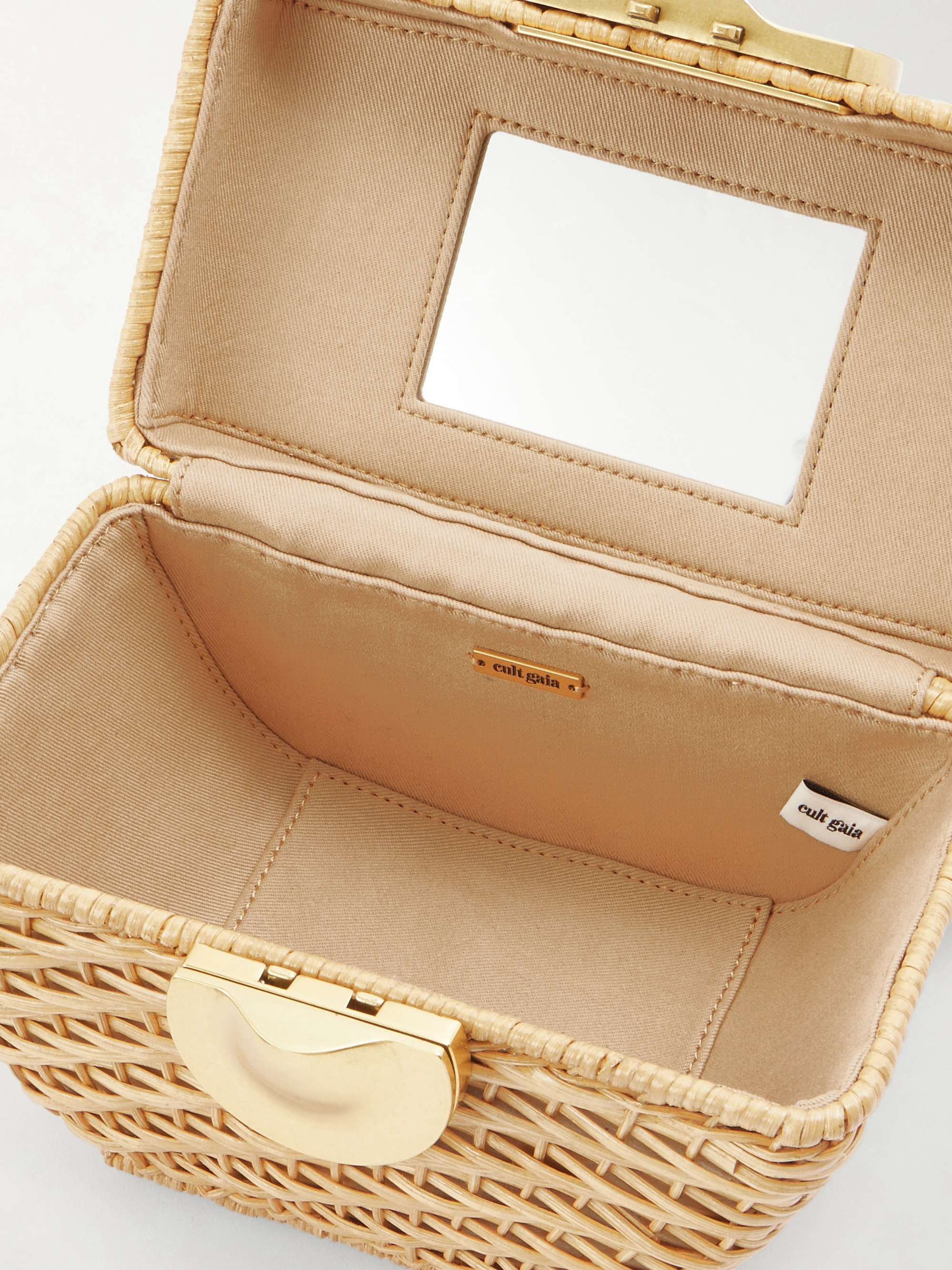 CULT GAIA Tyla leather-trimmed raffia tote | NET-A-PORTER