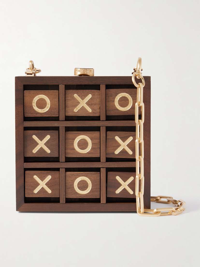 Cult Gaia Tic Tac Toe Walnut Clutch