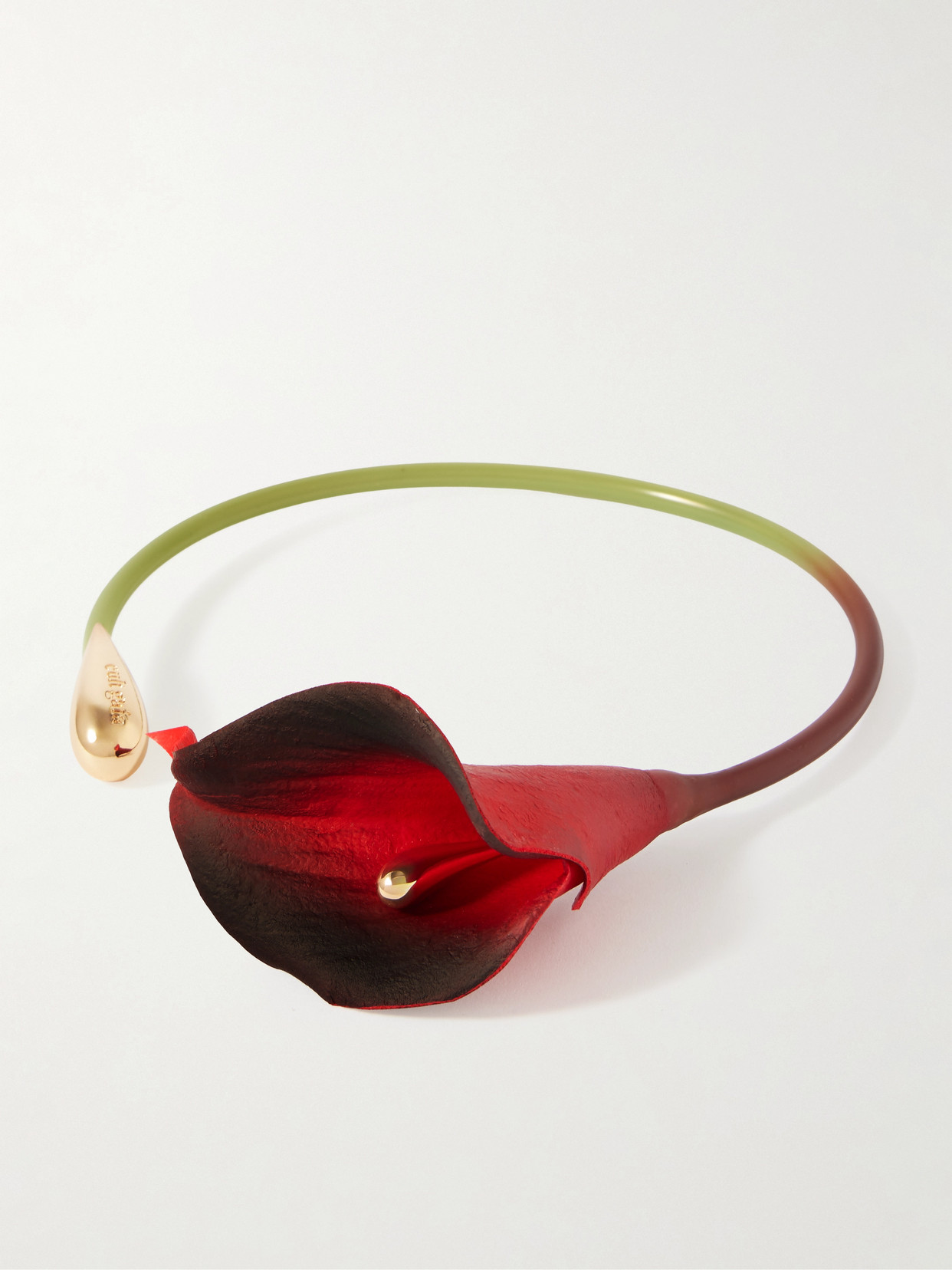 Cult Gaia - Calla Vine Tpu And Gold-tone Choker - Red