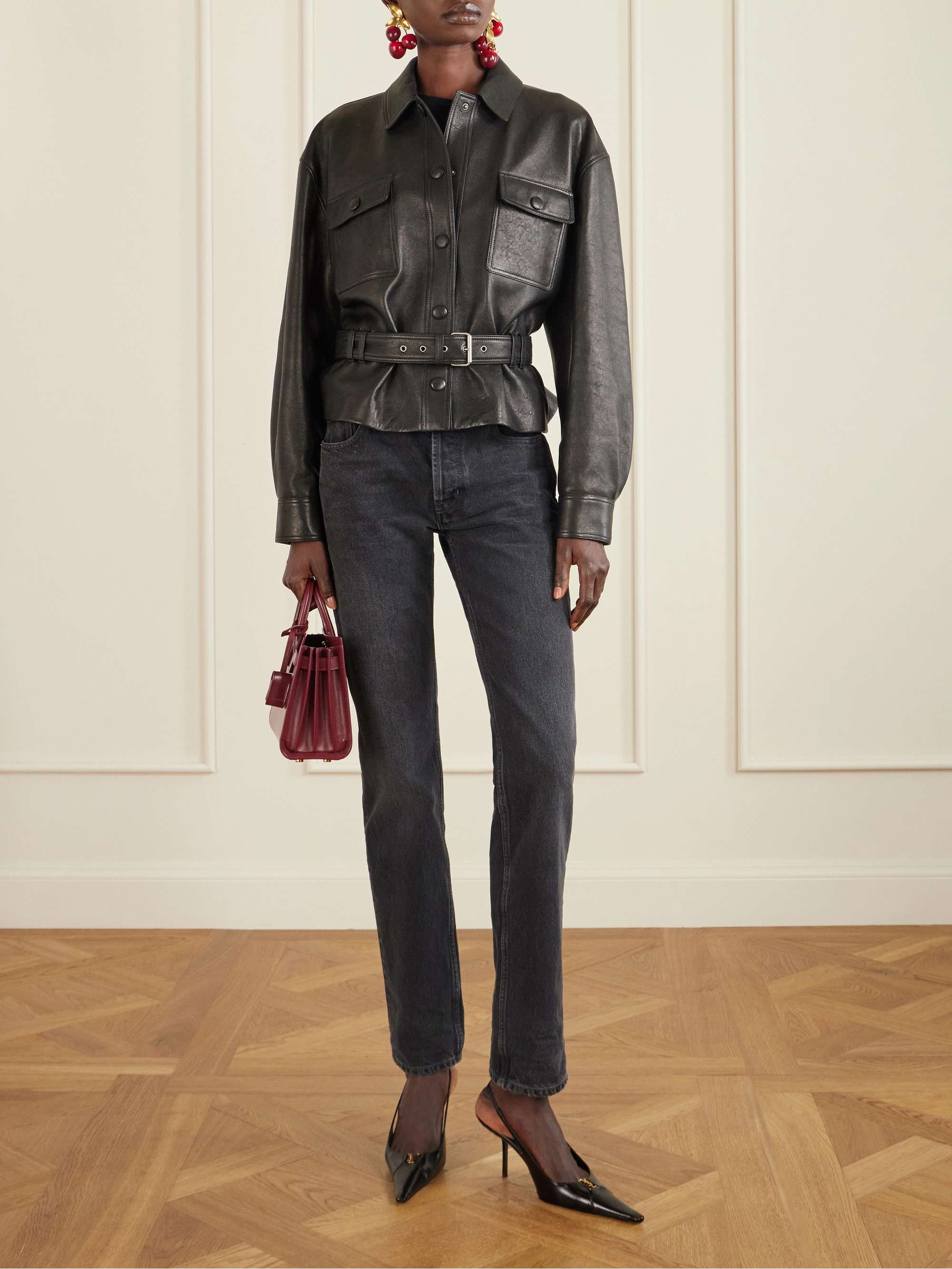 SAINT LAURENT Sac De Jour Nano leather tote