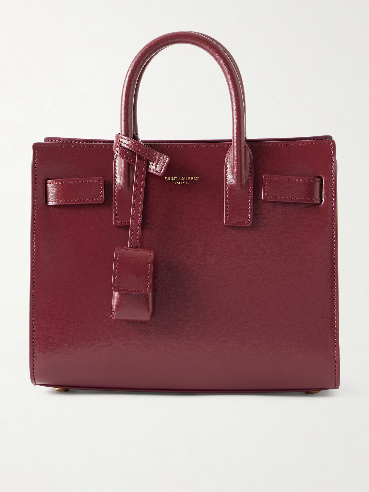 Saint Laurent Sac De Jour Nano Leather Tote In Red