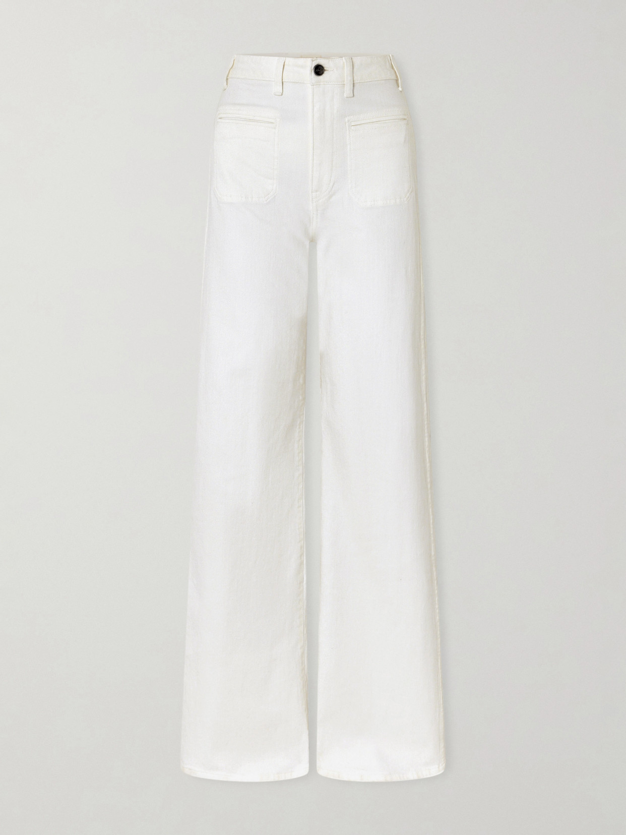 Khaite Delmonico High-rise Wide-leg Jeans In White