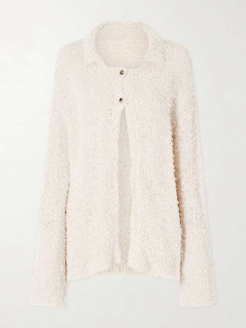 Khaite Jannae Cotton-blend Bouclé Cardigan