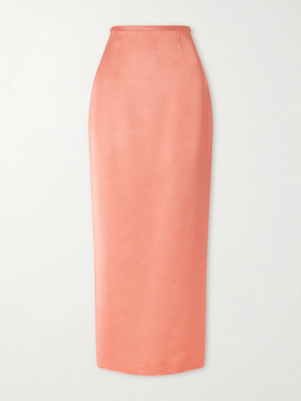 Khaite Winton Satin Midi Skirt In Pink