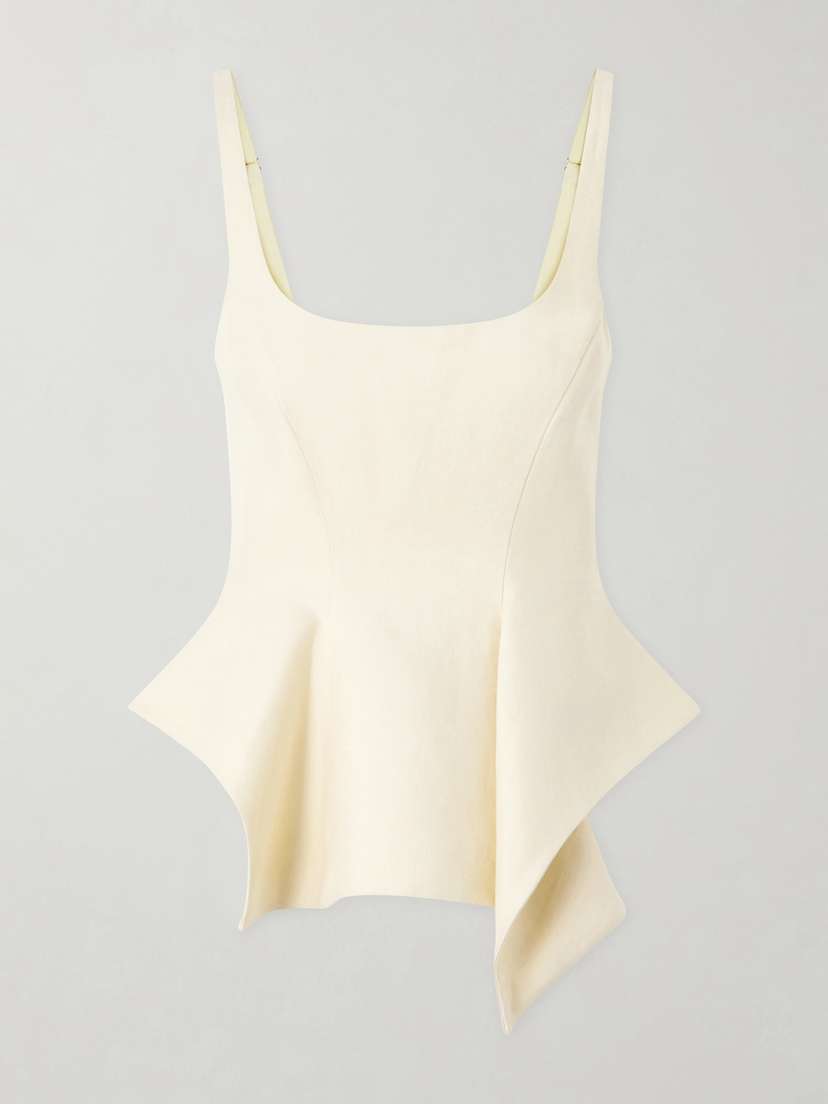 Khaite Loa Linen Peplum Top