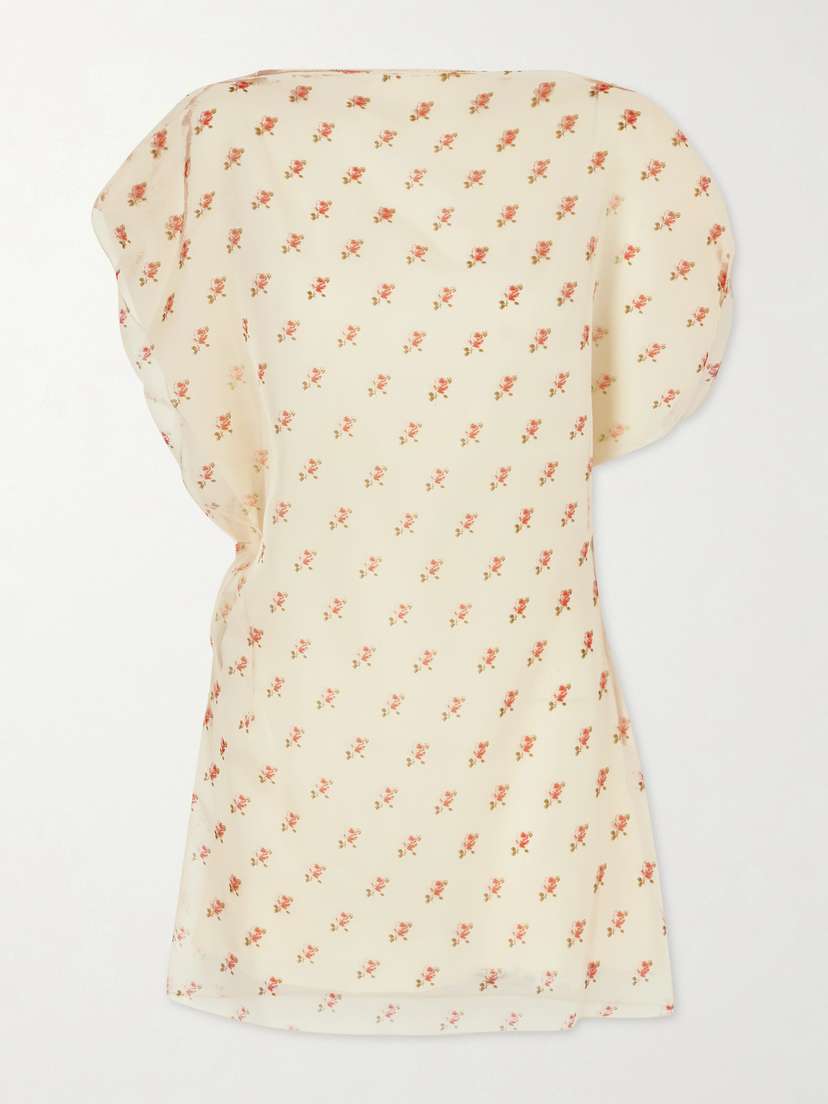 Khaite Erin Floral-print Silk-organza Mini Dress