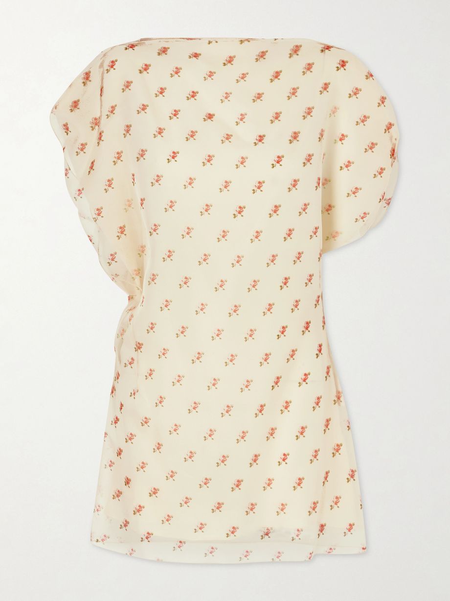 Erin floral-print silk-organza mini dress