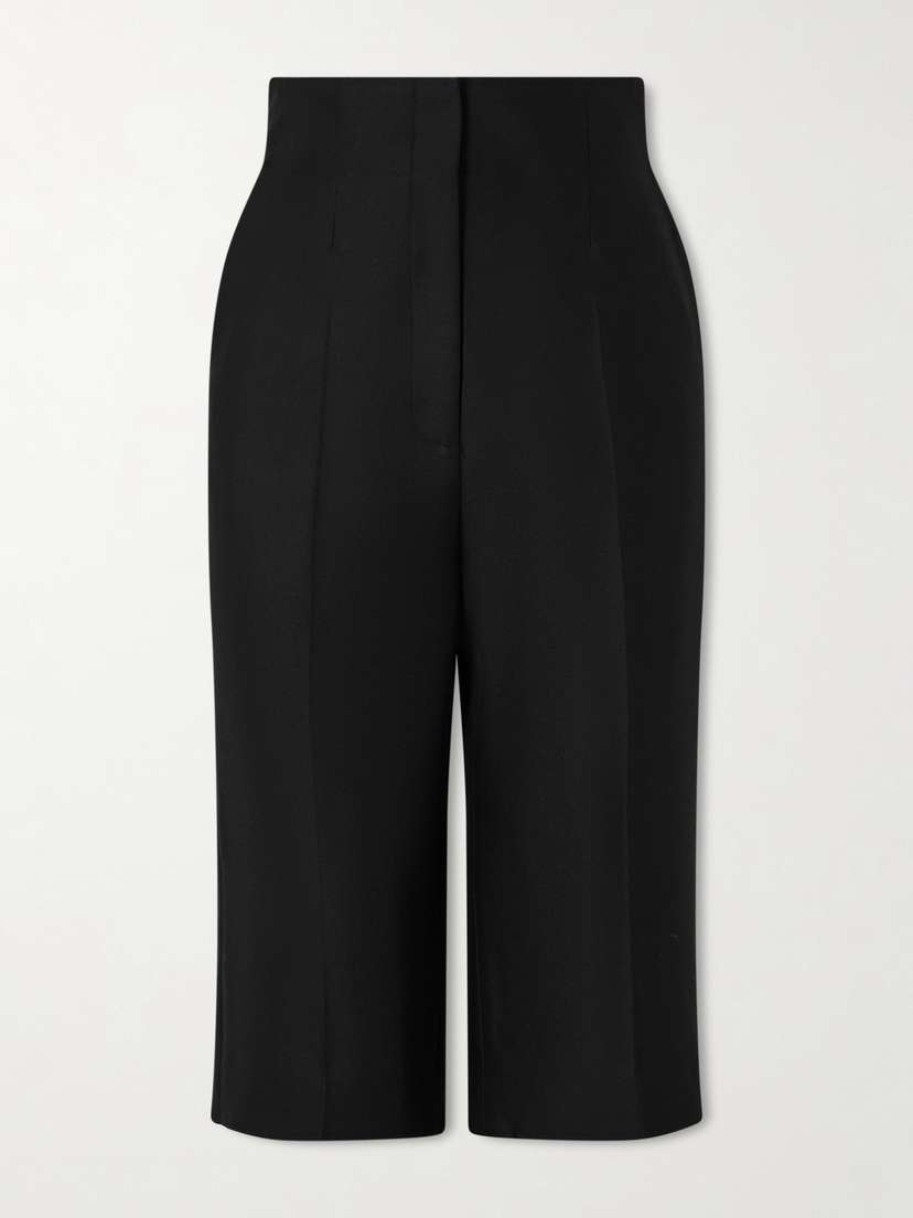 Khaite Raelle Wool And Silk-blend Straight-leg Shorts