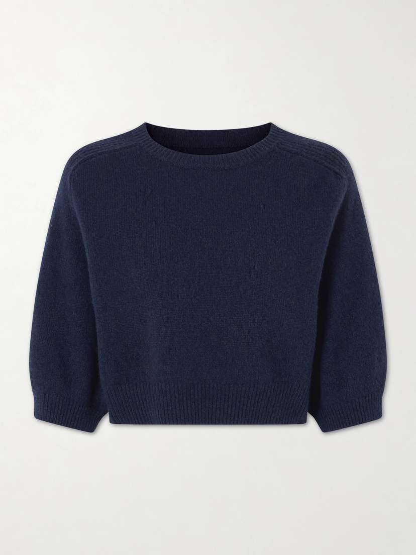 Khaite Lorelai Cropped Wool And Cashmere-blend Sweater