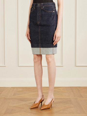 KHAITE Kendra denim skirt
