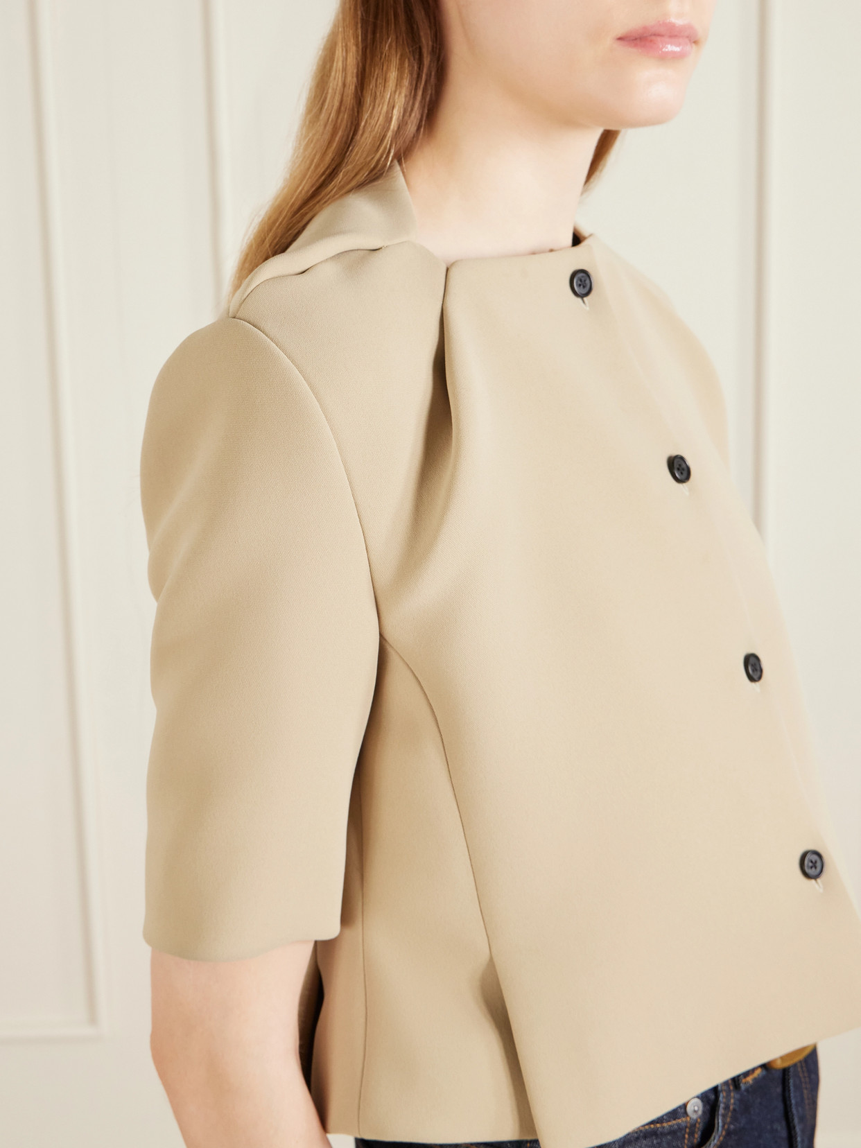 Franc Cropped Crepe Jacket