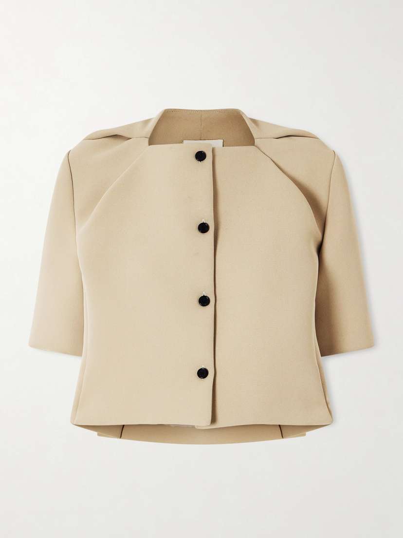 Khaite Franc Cropped Crepe Jacket
