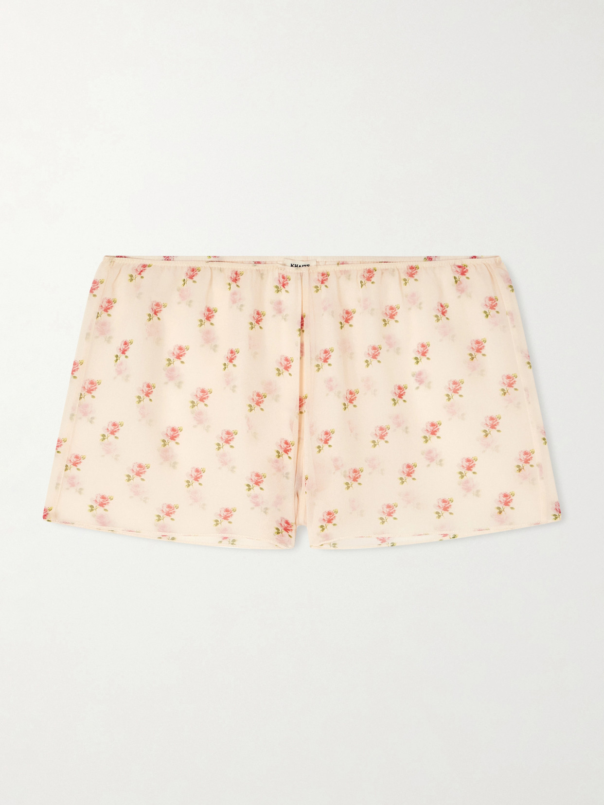 Khaite Tilly Floral-print Silk-chiffon Shorts In Multi