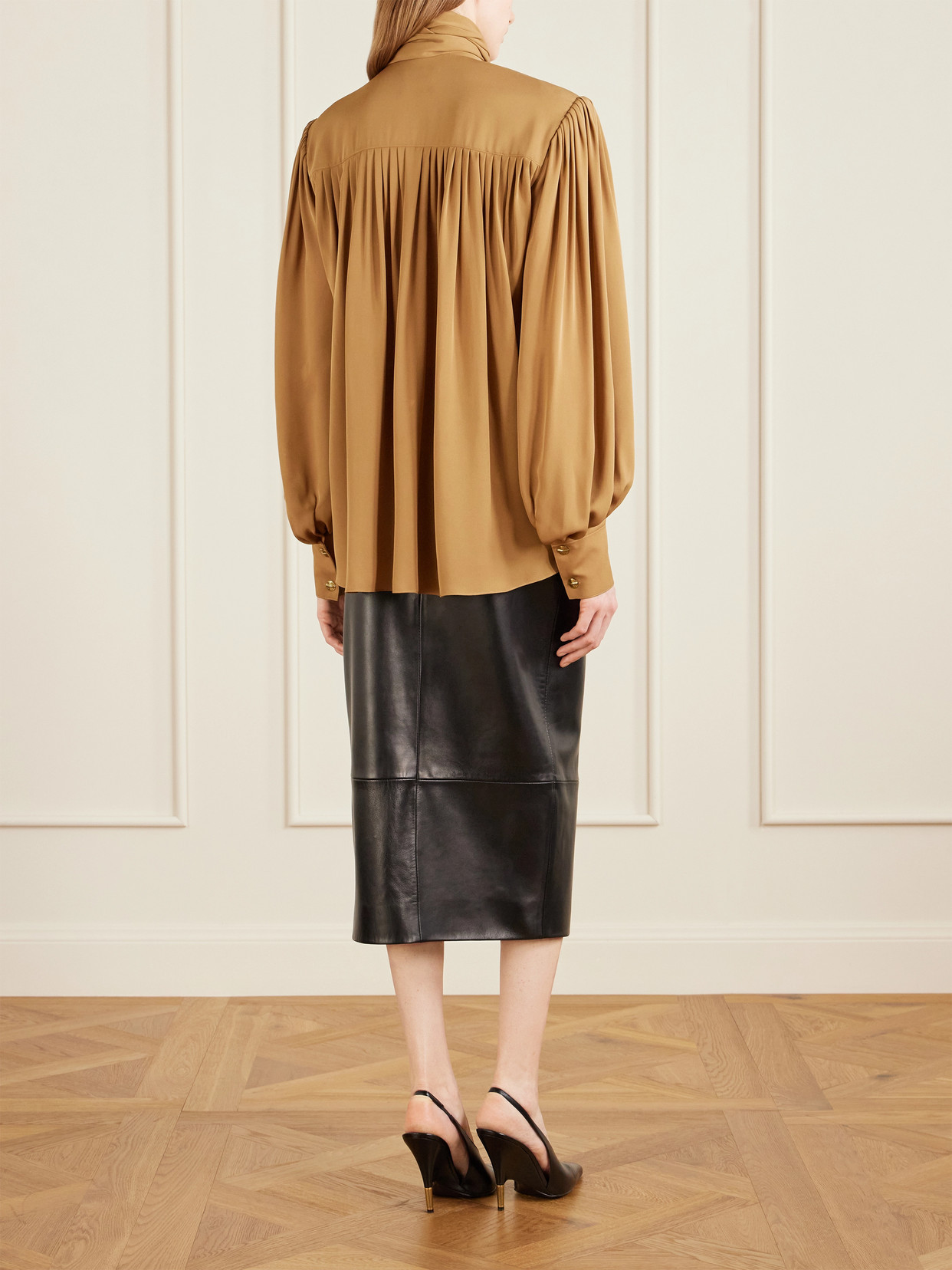 Vali Pussy-Bow Silk-Georgette Blouse