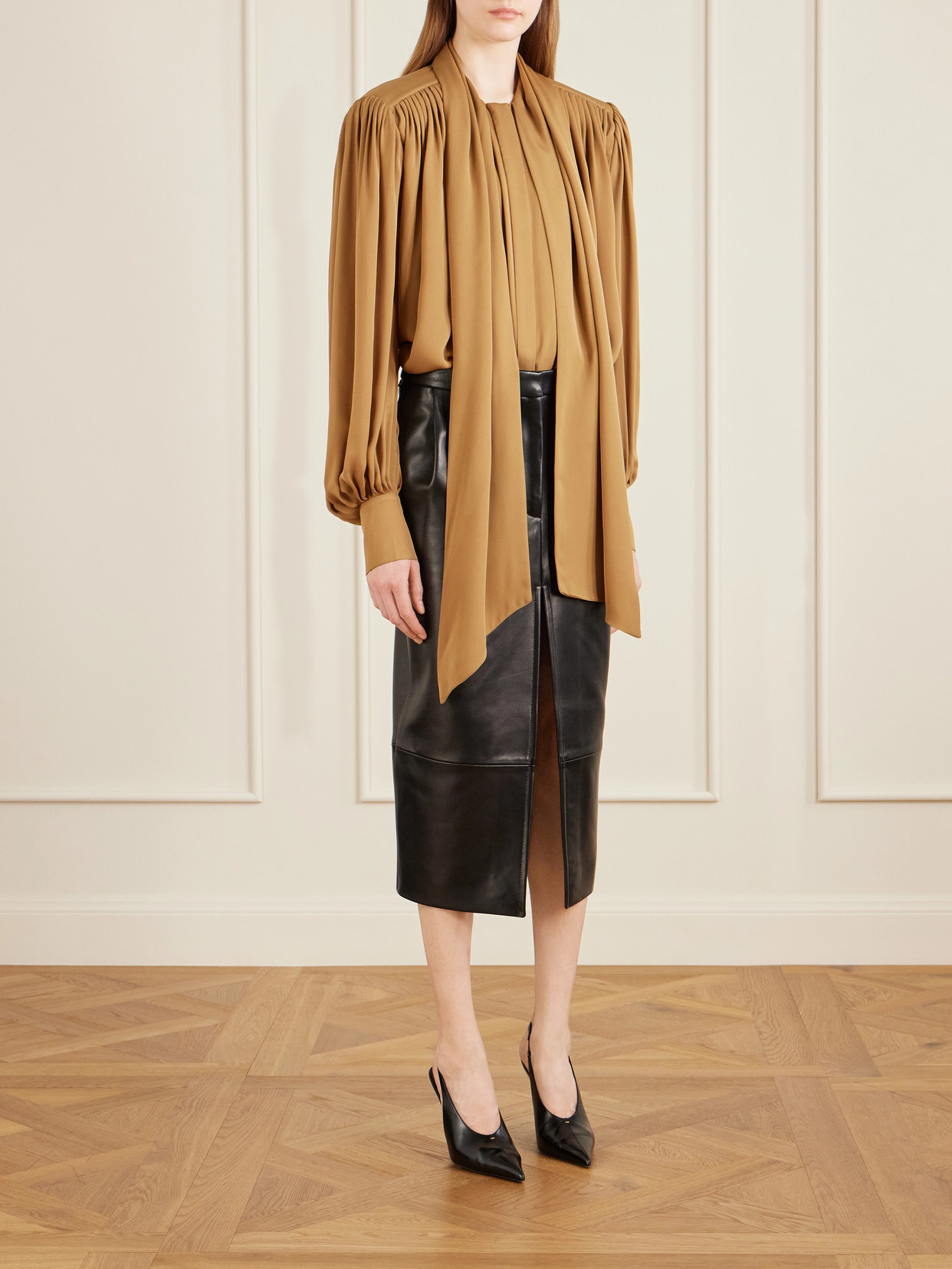 Vali Pussy-Bow Silk-Georgette Blouse