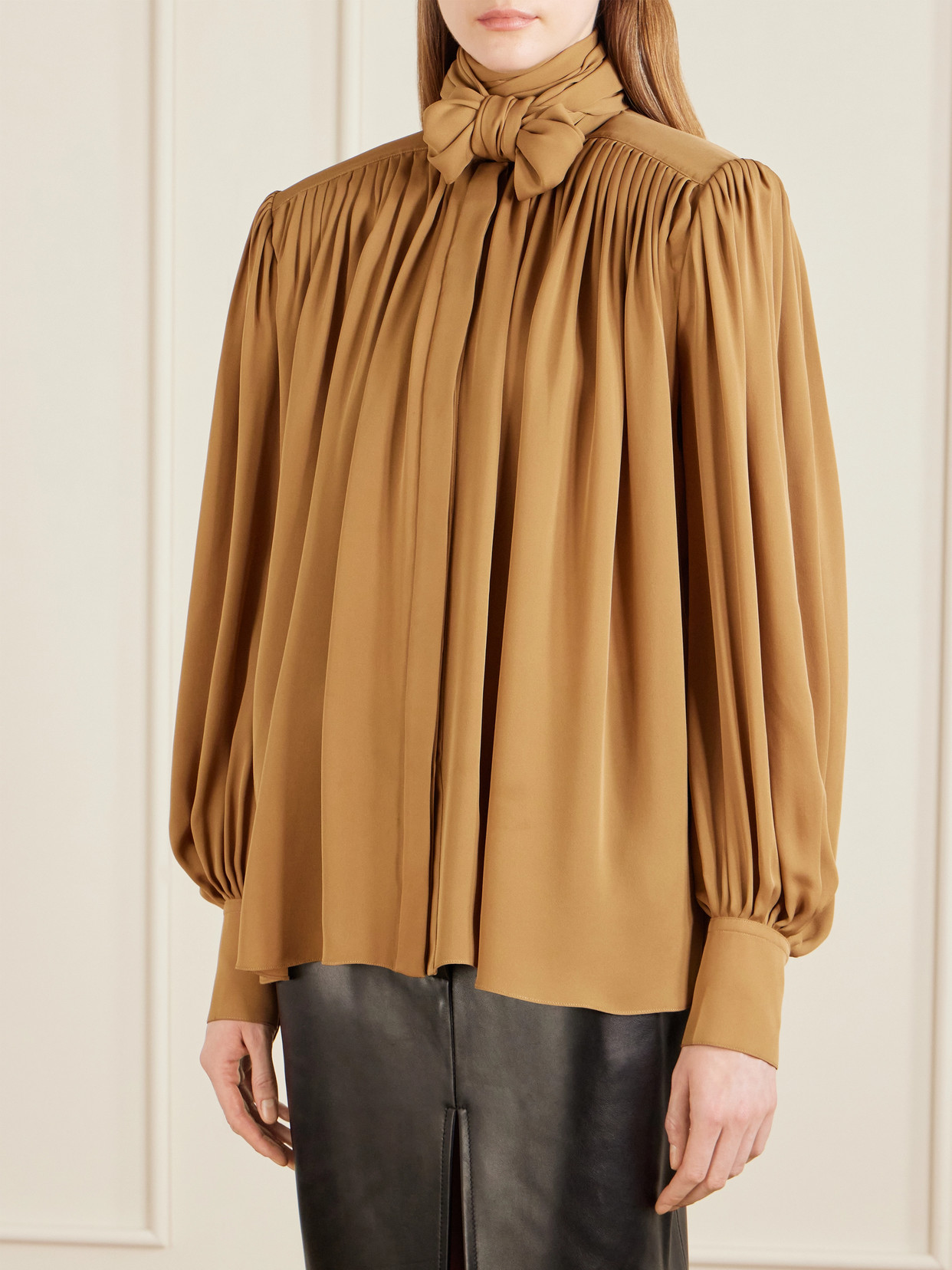 Vali Pussy-Bow Silk-Georgette Blouse