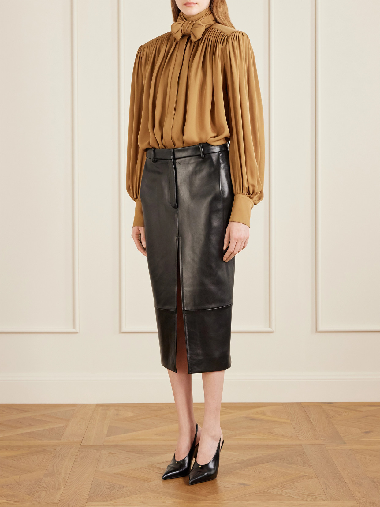 Vali Pussy-Bow Silk-Georgette Blouse