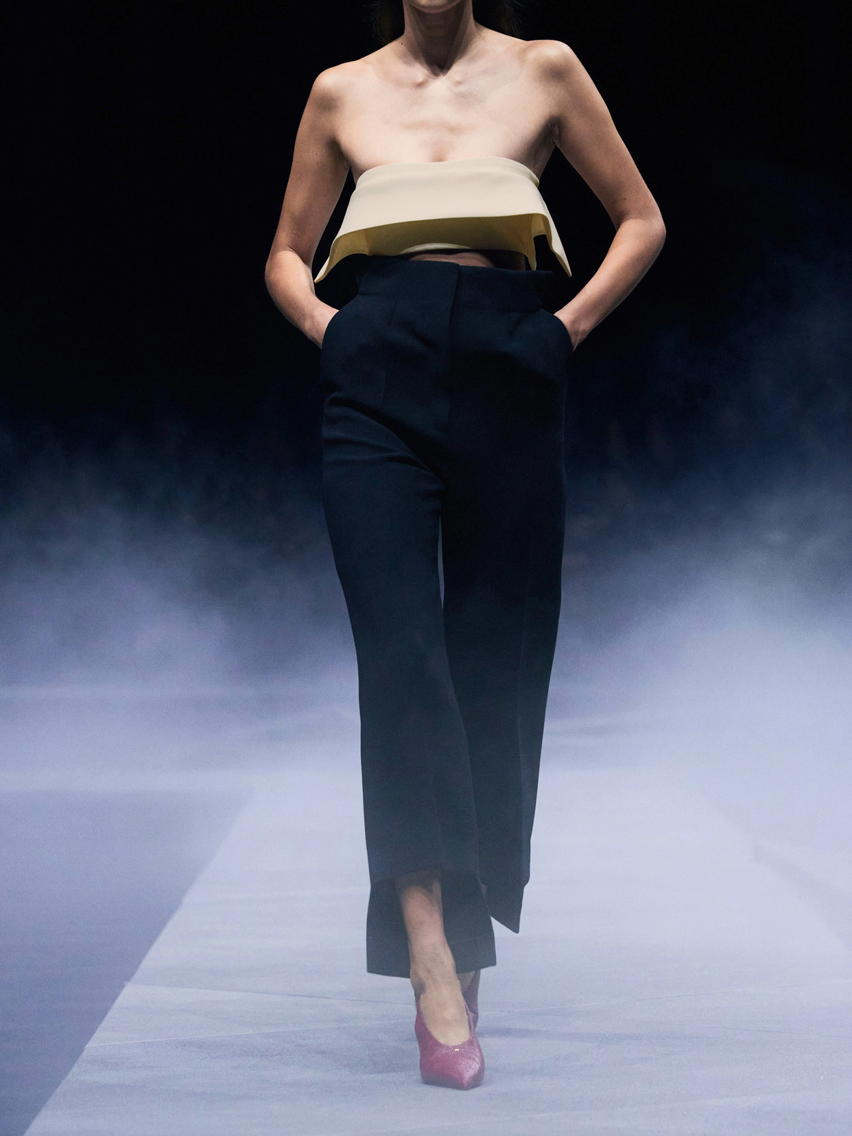 Kelsi Cropped Wool And Silk-Blend Cady Top