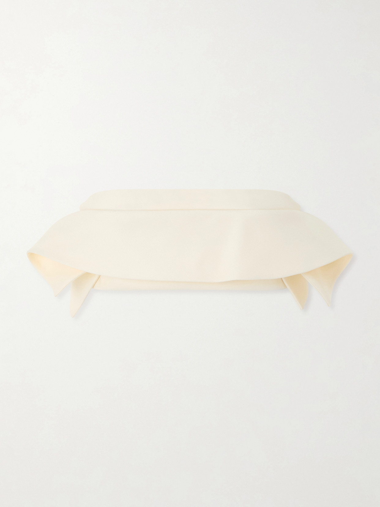 Khaite Kelsi Cropped Wool And Silk-blend Cady Top In Neutral