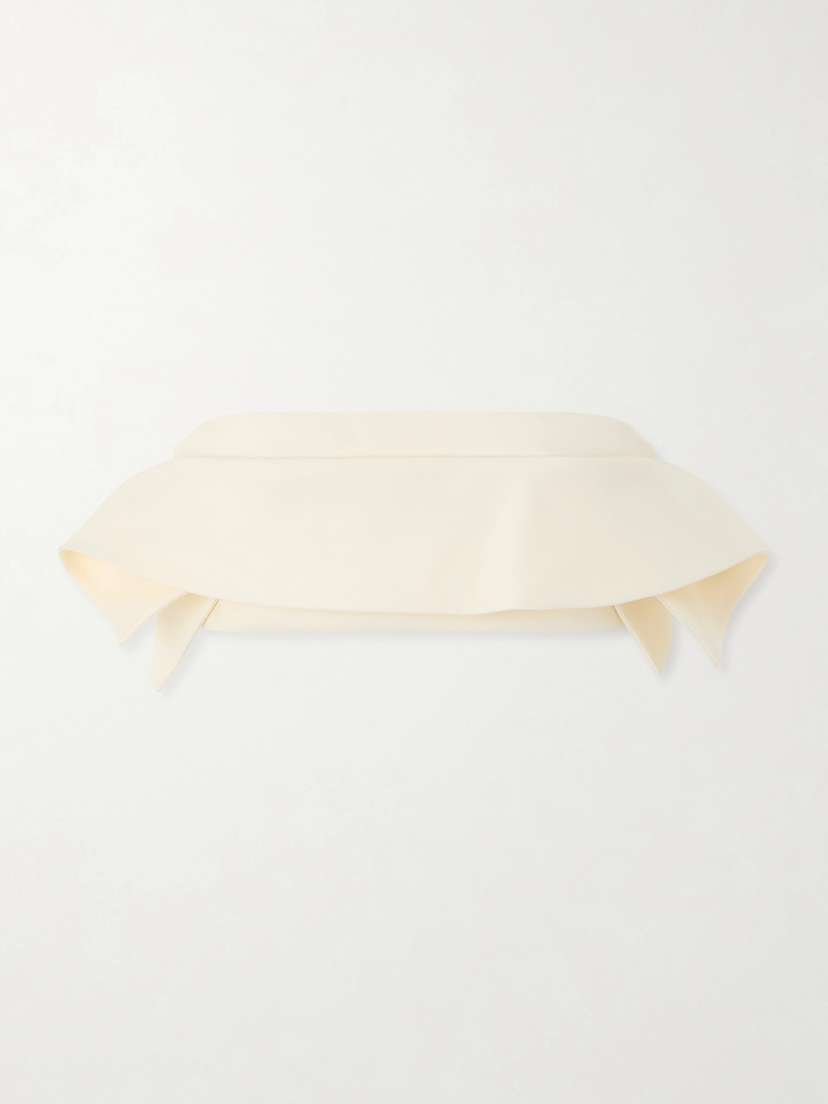 Khaite Kelsi Cropped Wool And Silk-blend Cady Top