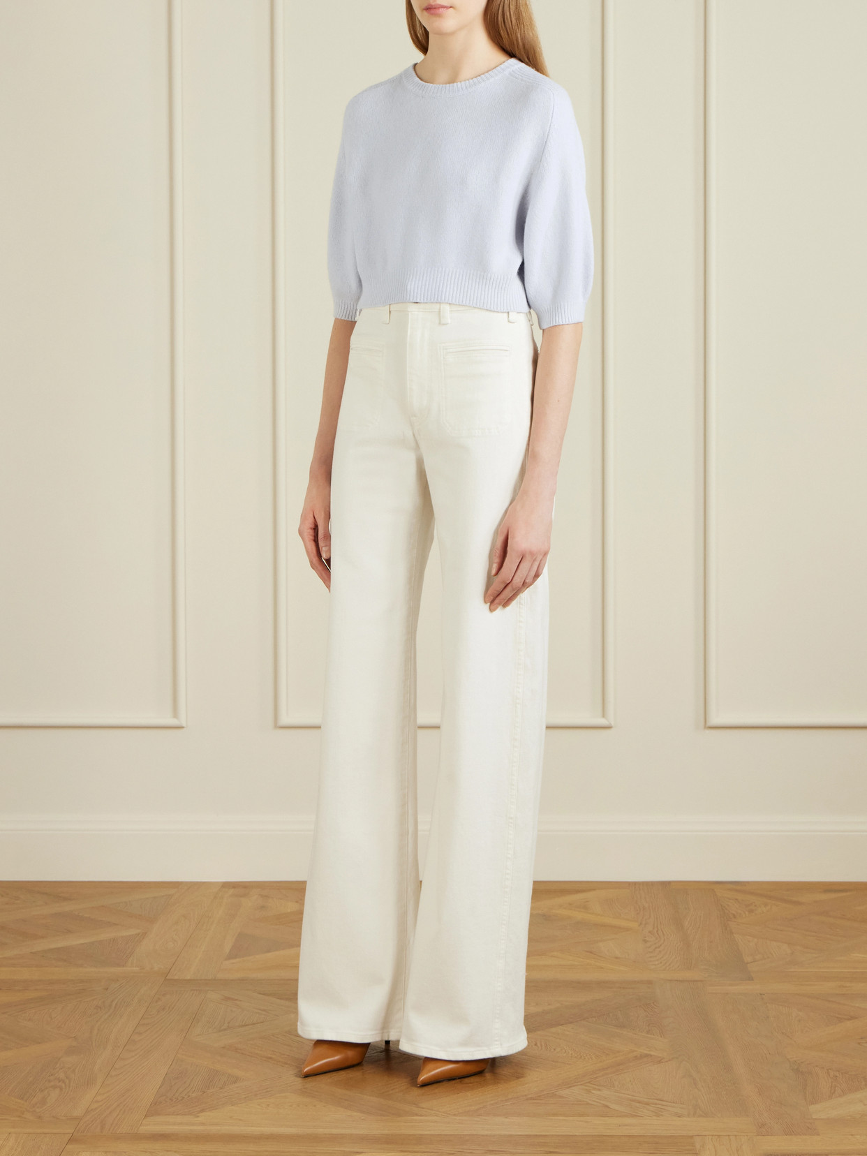 Lorelai Cropped Wool And Cashmere-Blend Sweater