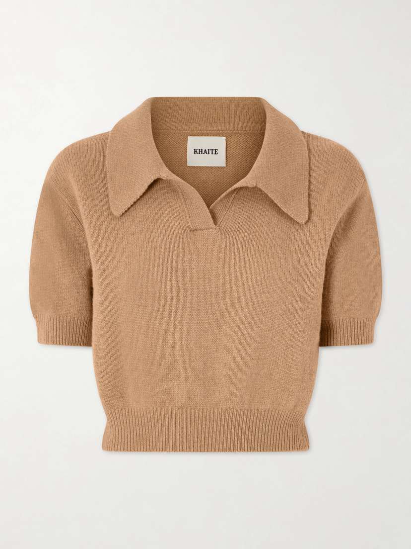 Khaite Leni Cropped Wool And Cashmere-blend Sweater