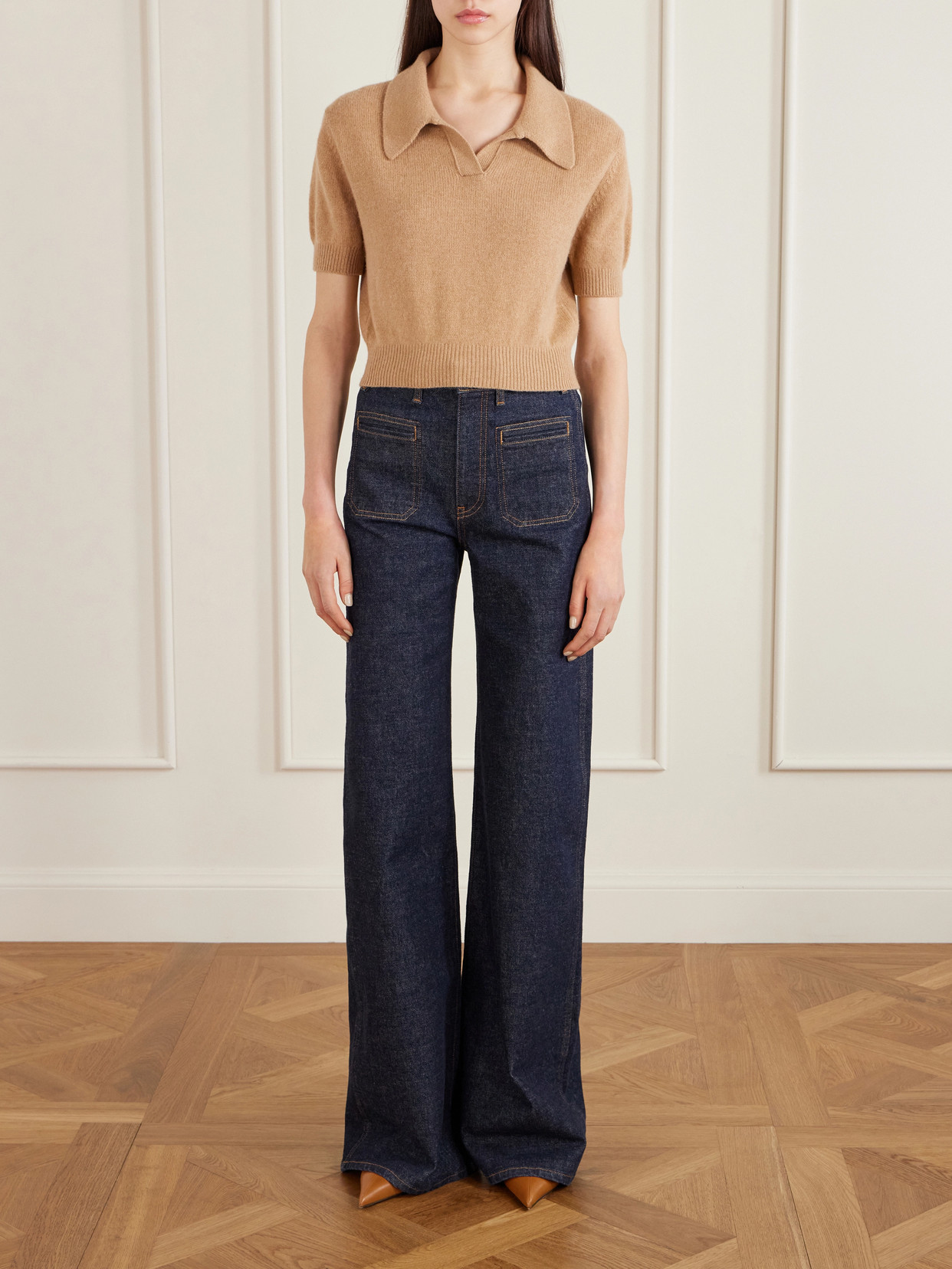 Leni Cropped Wool And Cashmere-Blend Sweater