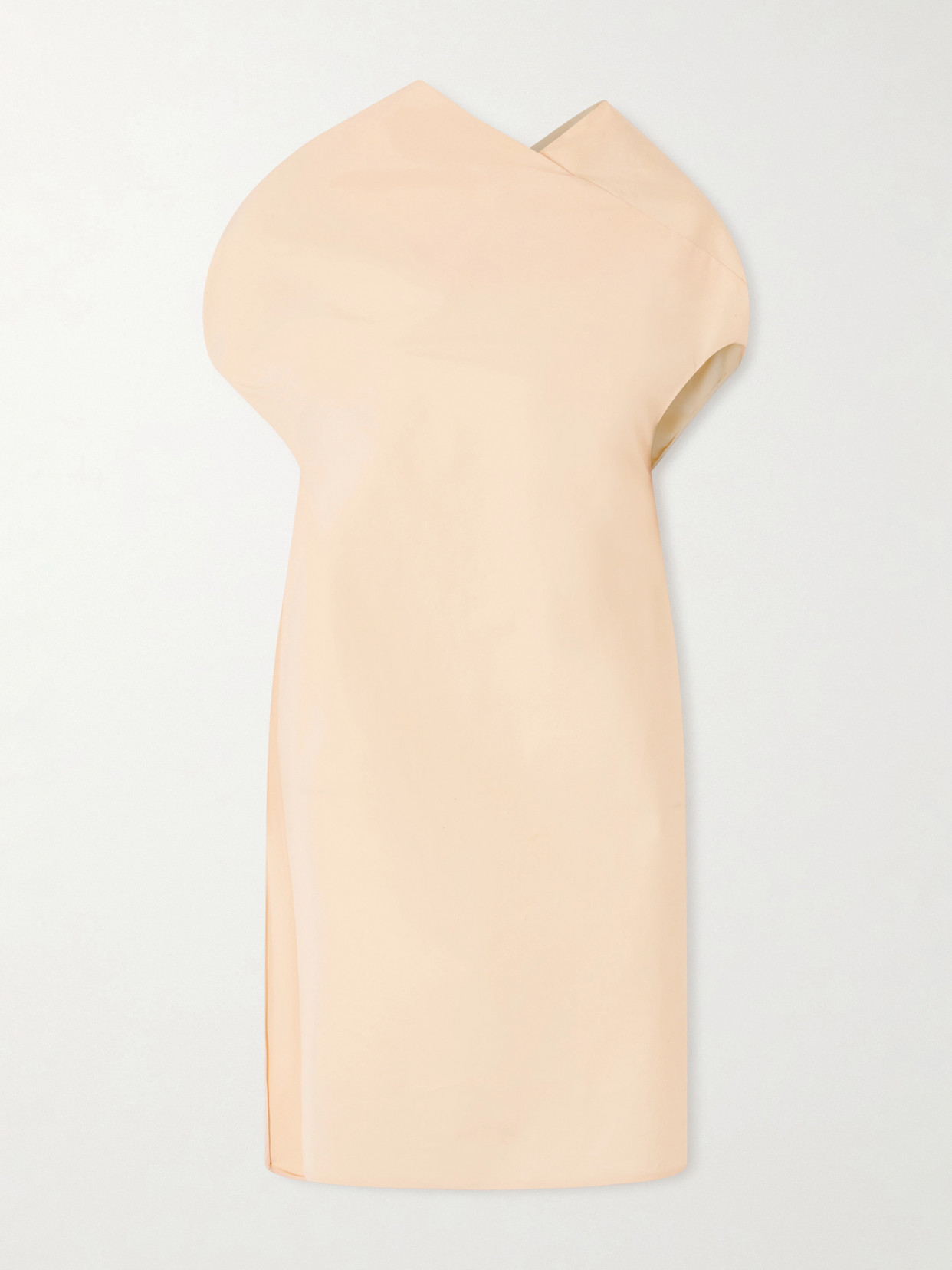 Khaite Tatia Draped Cotton-poplin Mini Dress In Orange