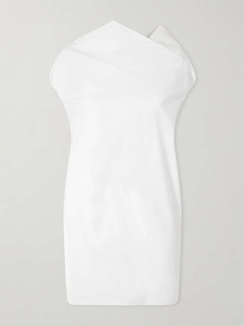 Khaite Tatia Draped Cotton-poplin Mini Dress