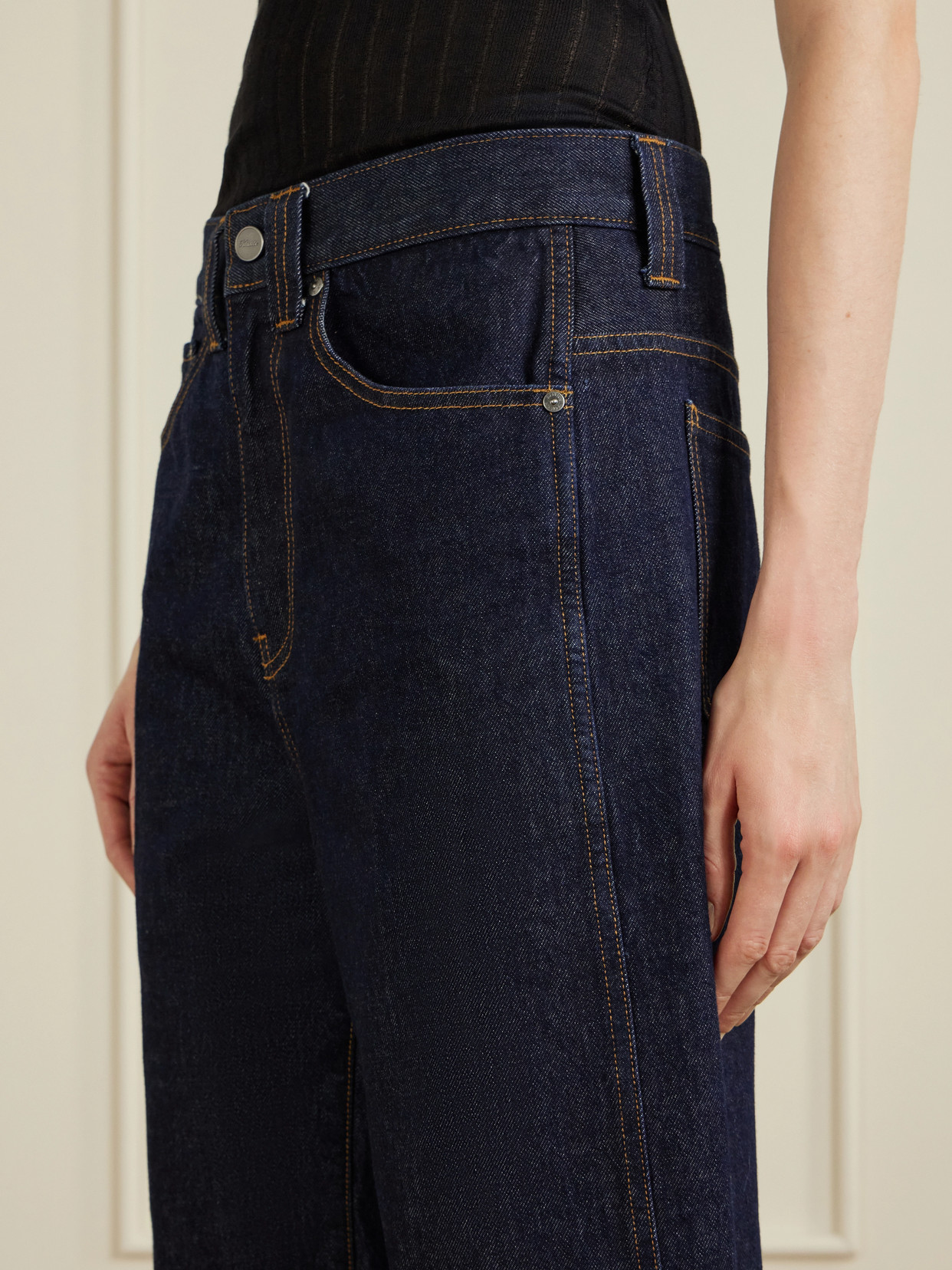 Khaite Boyle Cuffed Straight-leg Capri Jeans In Blue