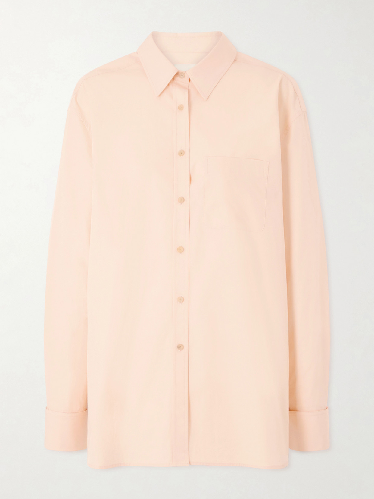 Khaite Newton Cotton-poplin Shirt In Pink