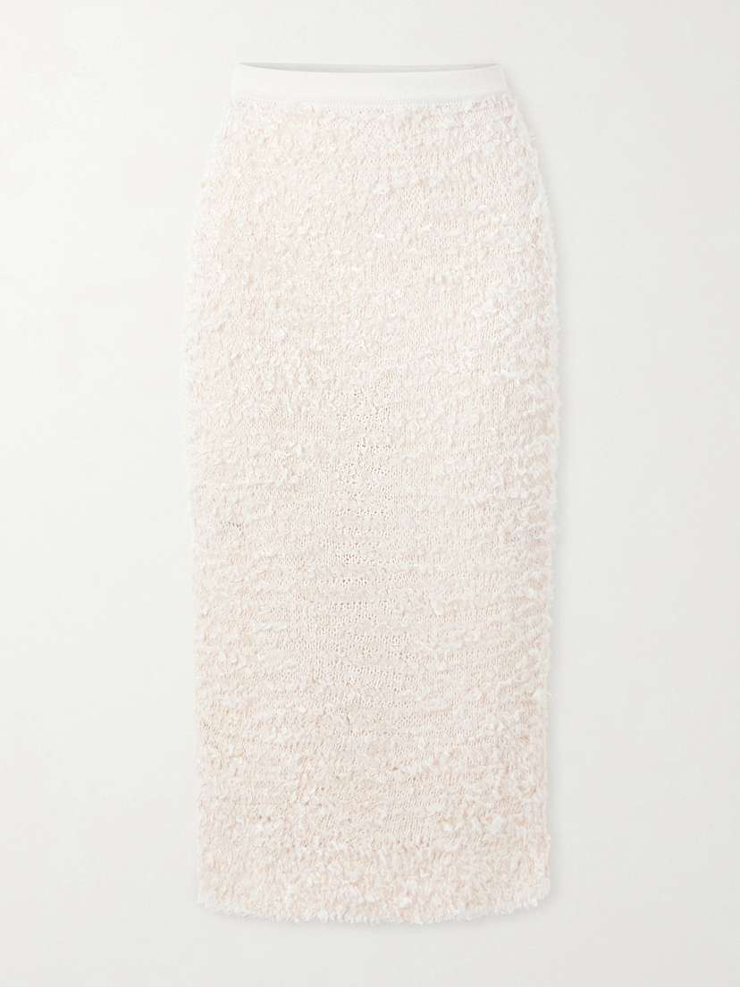 Khaite Adela Bouclé Midi Skirt