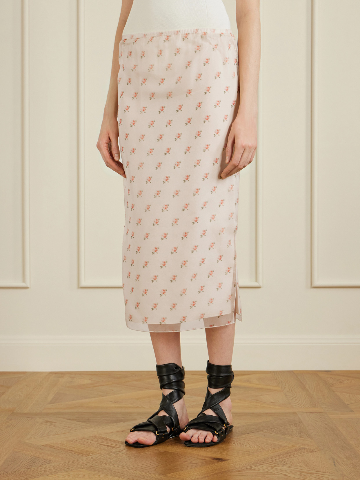 Sydni Floral-Print Silk-Organza Midi