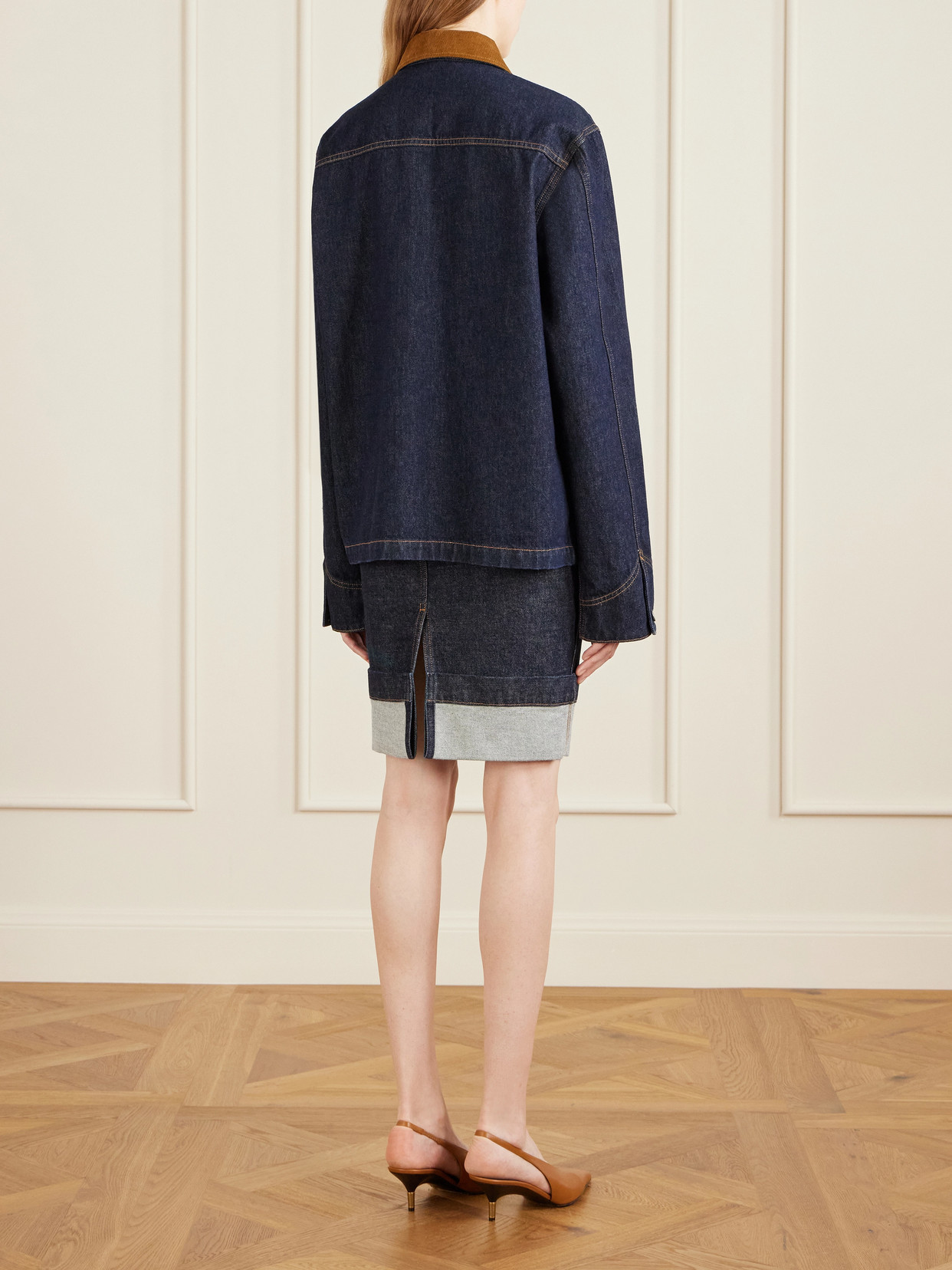 Wyatt Corduroy-Trimmed Denim Jacket