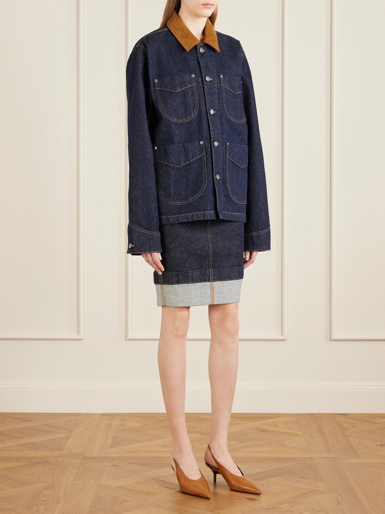 Wyatt Corduroy-Trimmed Denim Jacket