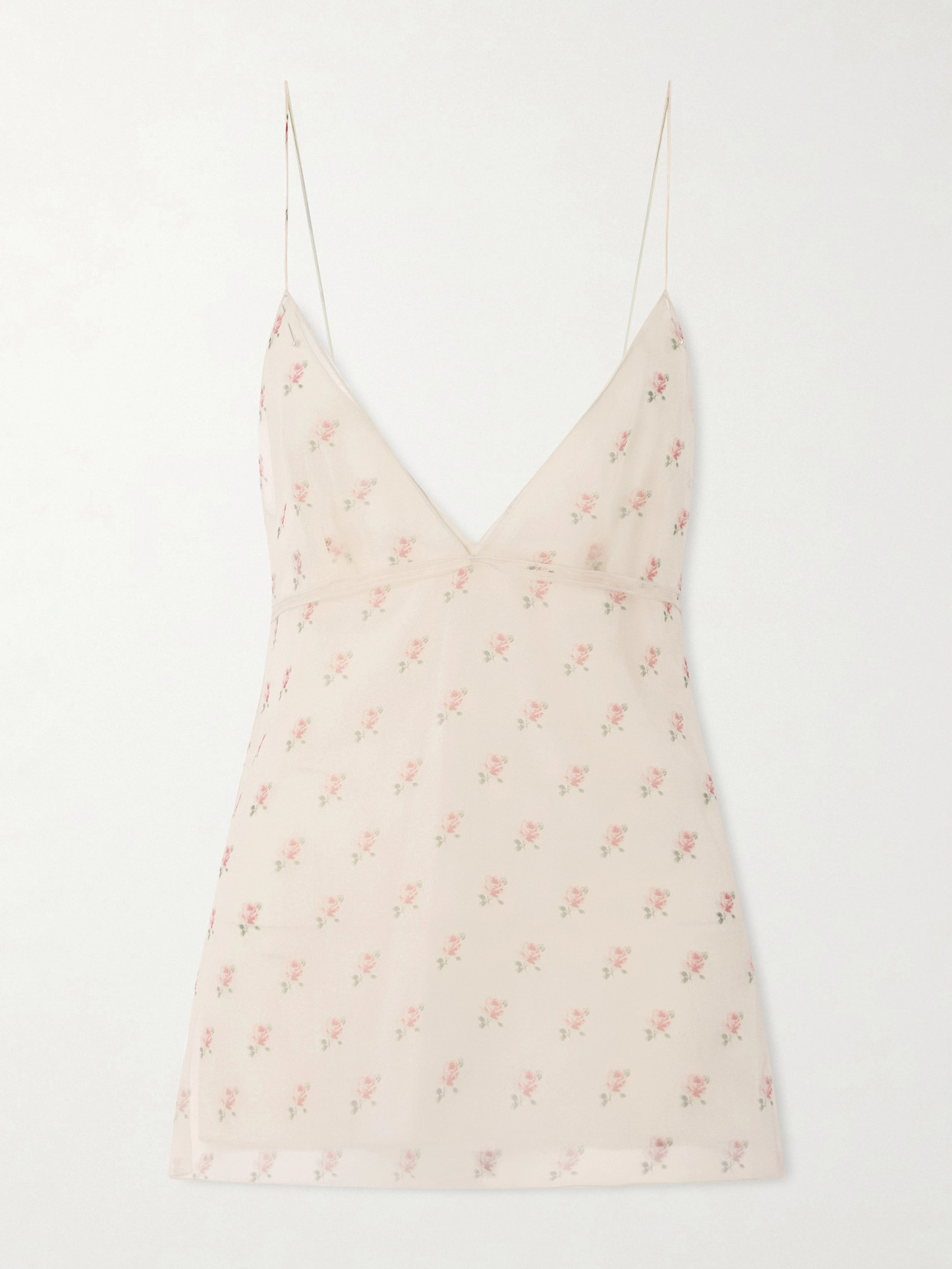 Khaite Timy Floral-print Silk-organza Camisole In Neutral