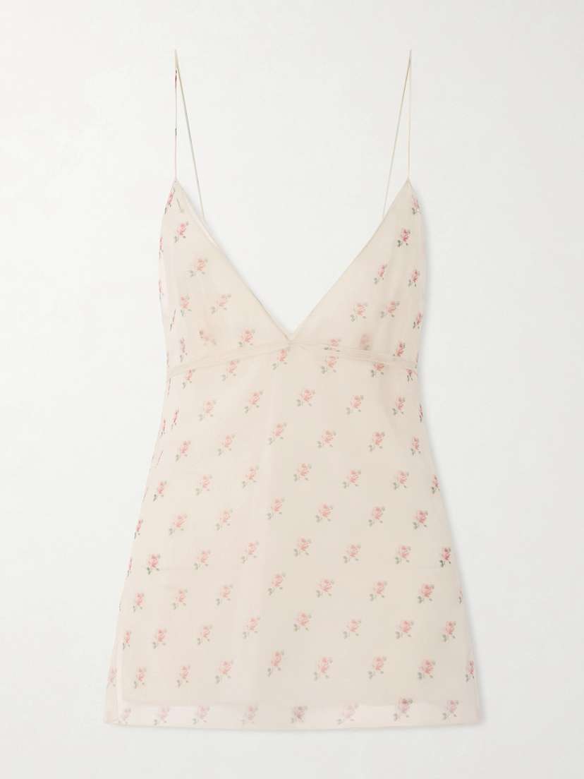 Khaite Timy Floral-print Silk-organza Camisole
