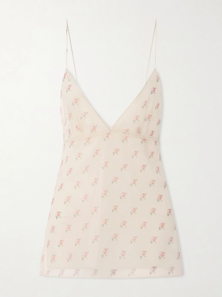 Timy floral-print silk-organza camisole