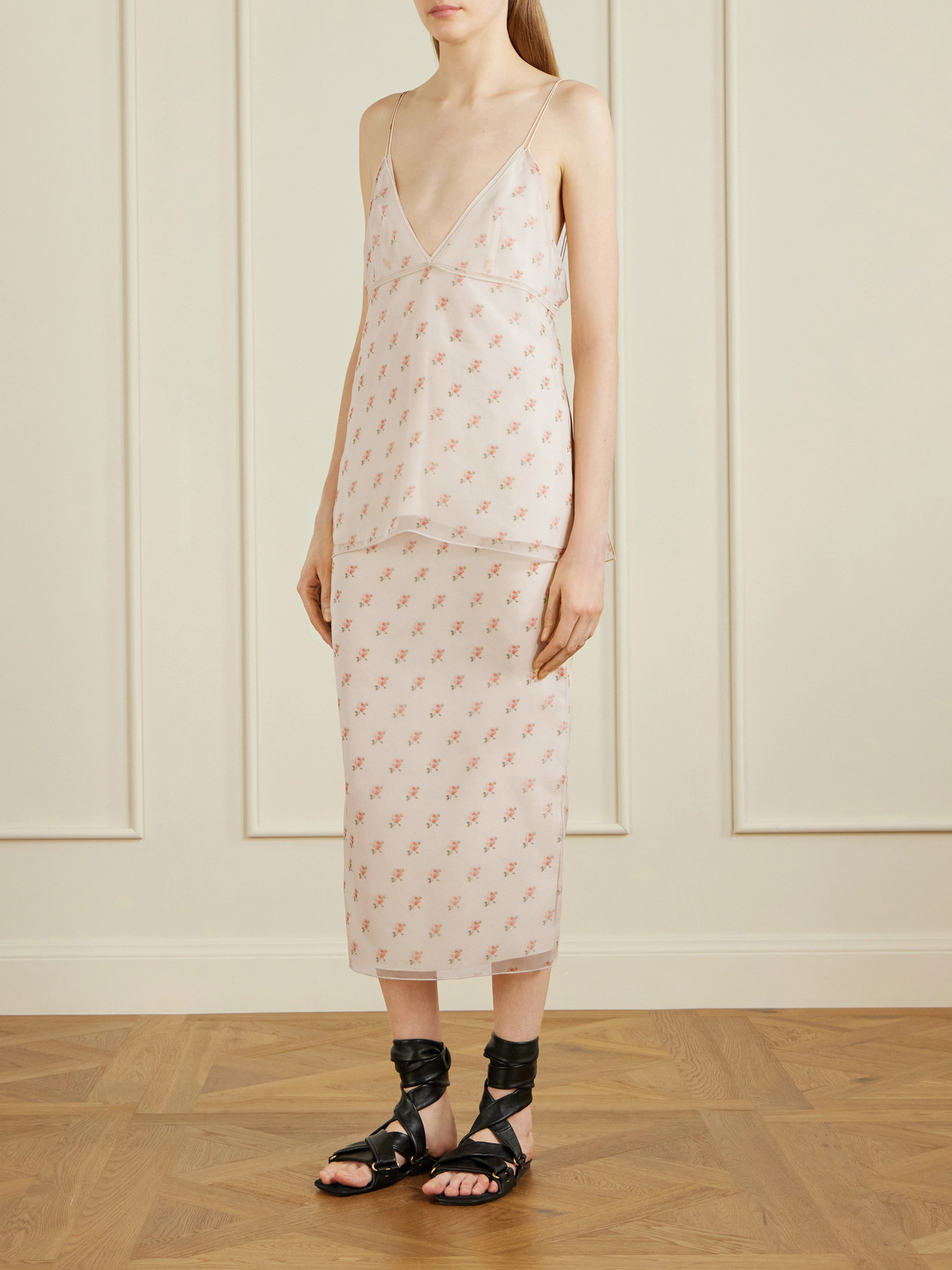 Timy Floral-Print Silk-Organza Camisole