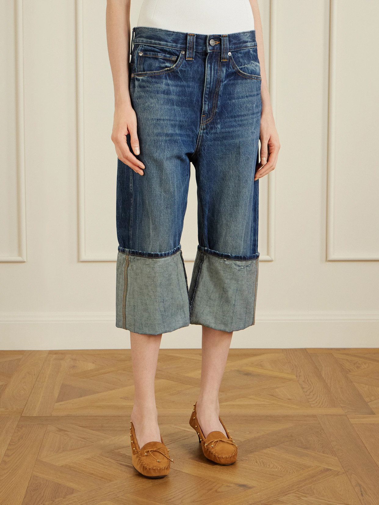 Boyle Cropped Low-Rise Straight-Leg Jeans